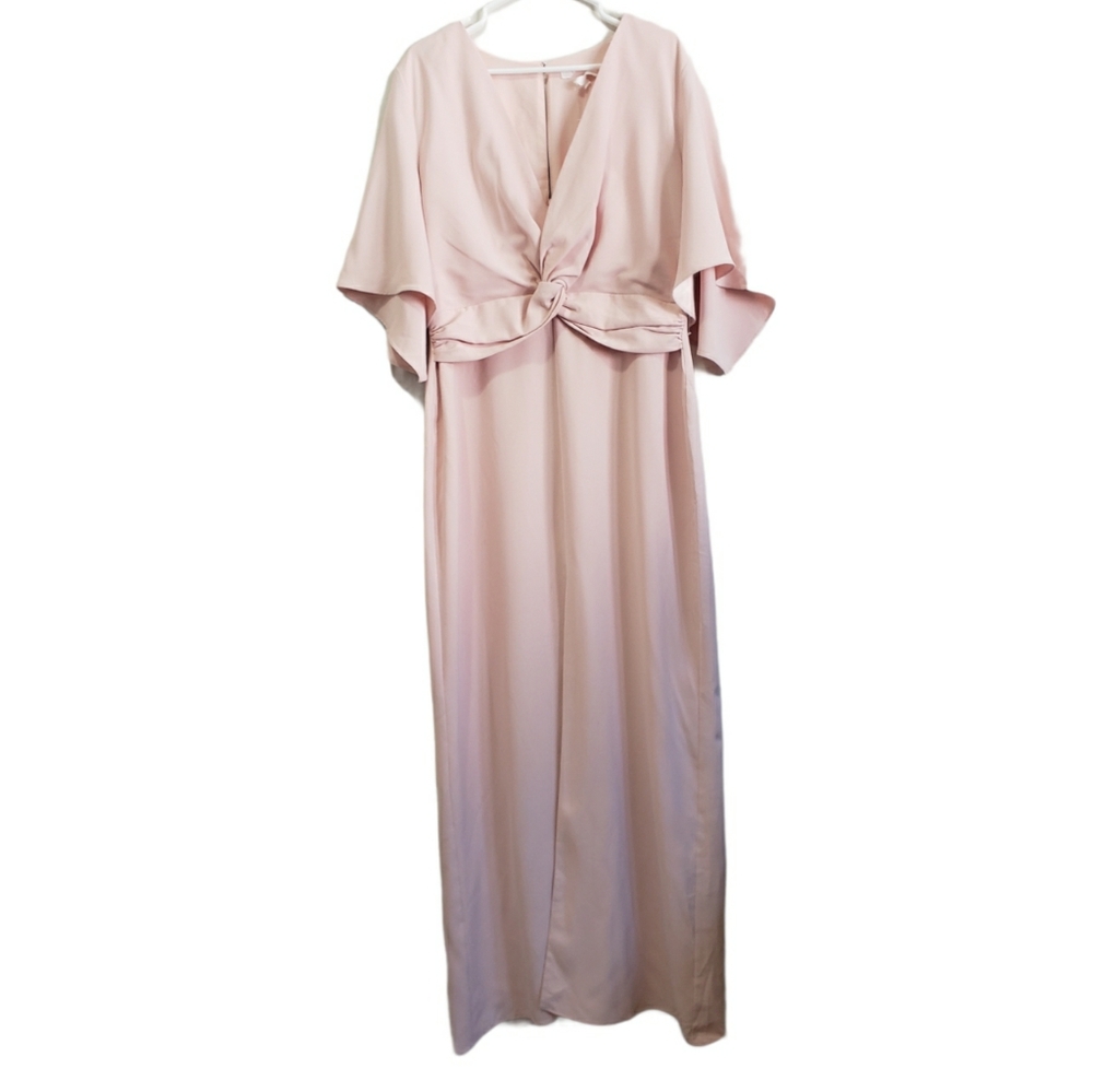 Harlyn twist front batwing evening dress